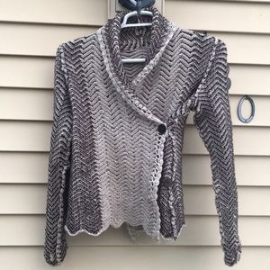 Wool Blend Wrap Style Sweater Chevron Womens S/M pre-owned as is some flaws